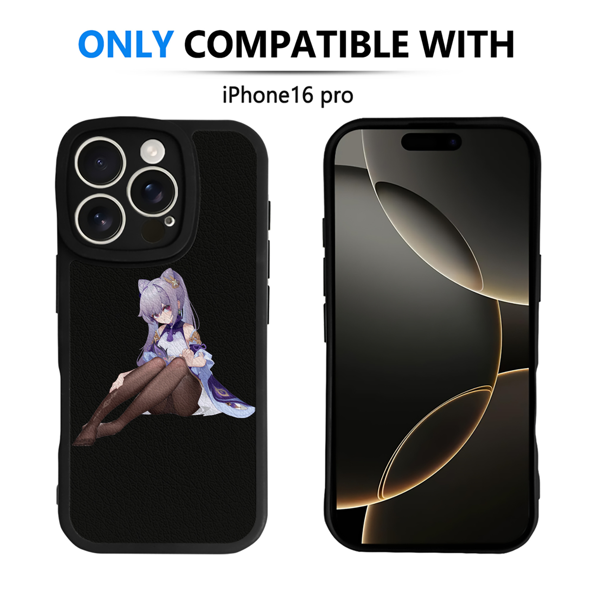 げんし神 刻晴 こくせい genshin Kokusei 【iPhone 16シリーズ対応】シリコンスマホケース（レザー調） 材質：シリコン